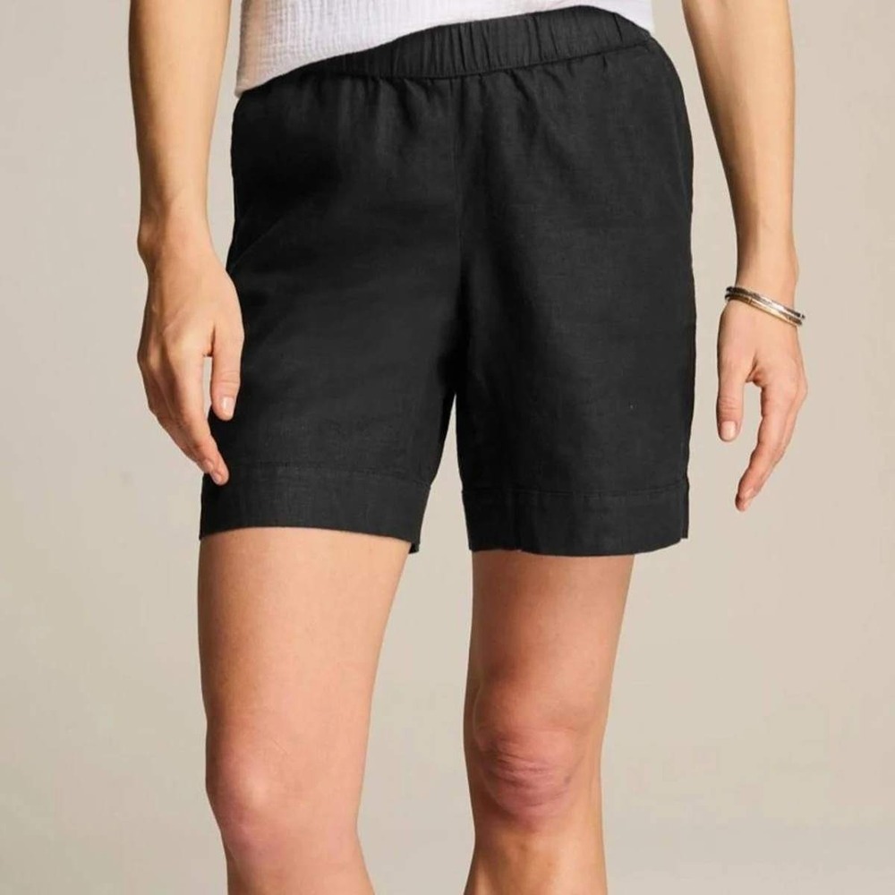 J.Jill Pure Jill 100% European Flax Linen Shorts Black Medium